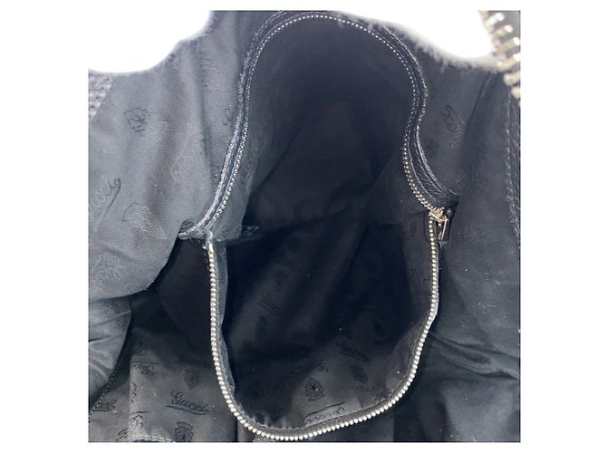 Gucci Bamboo Leather Tote Bag Black - view 9
