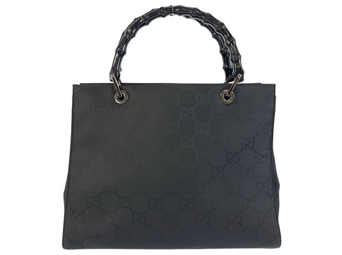 Borsa a mano Gucci Bamboo Nylon GG Nero - vista 2