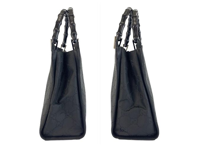Borsa a mano Gucci Bamboo Nylon GG Nero - vista 7