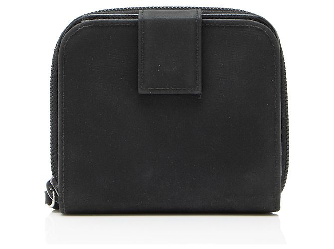 Portafoglio compatto bifold con zip in tessuto Saffiano di Prada Nero - vista 3
