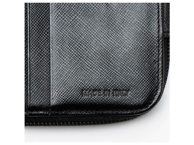 Portafoglio compatto bifold con zip in tessuto Saffiano di Prada Nero - vista 7