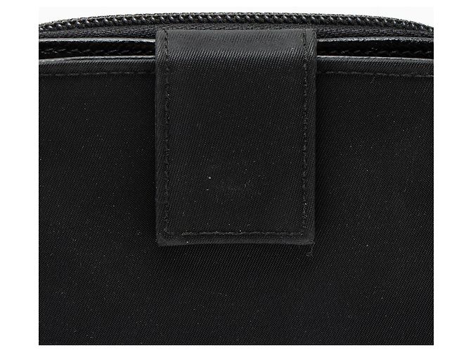 Portafoglio compatto bifold con zip in tessuto Saffiano di Prada Nero - vista 8