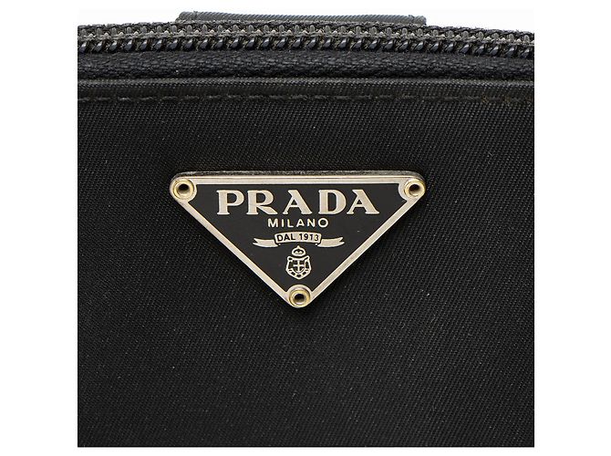 Portafoglio compatto bifold con zip in tessuto Saffiano di Prada Nero - vista 9
