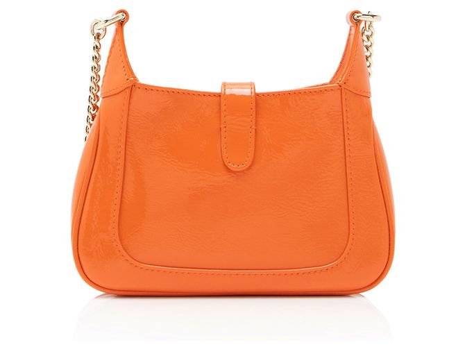 Borsa a spalla mini Jackie Notte in pelle verniciata Gucci Arancione - vista 3