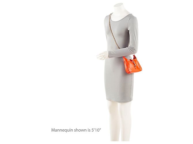 Borsa a spalla mini Jackie Notte in pelle verniciata Gucci Arancione - vista 5