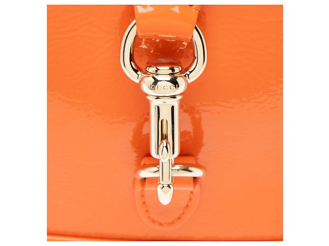 Borsa a spalla mini Jackie Notte in pelle verniciata Gucci Arancione - vista 9