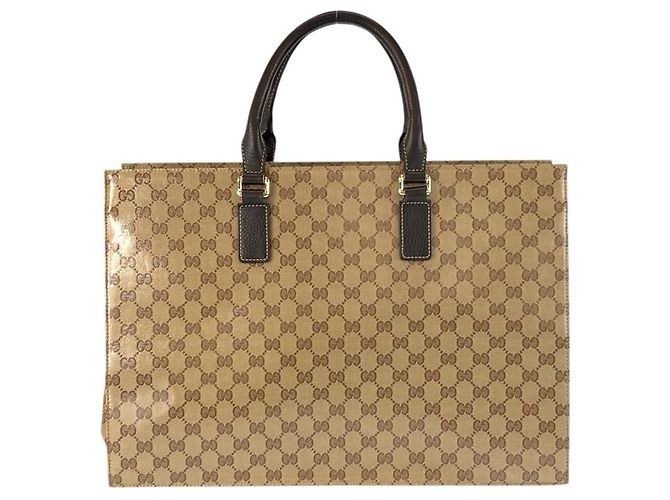 Malette en PVC cristal GG de Gucci Marron Beige - vue 2