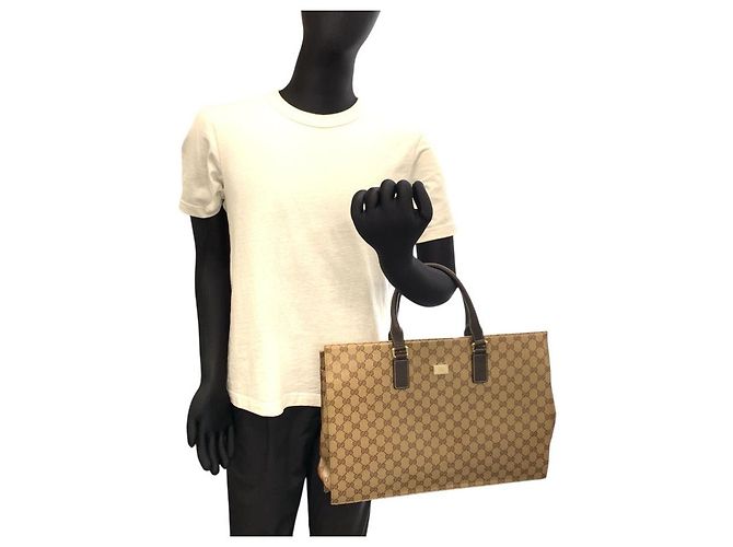 Malette en PVC cristal GG de Gucci Marron Beige - vue 7