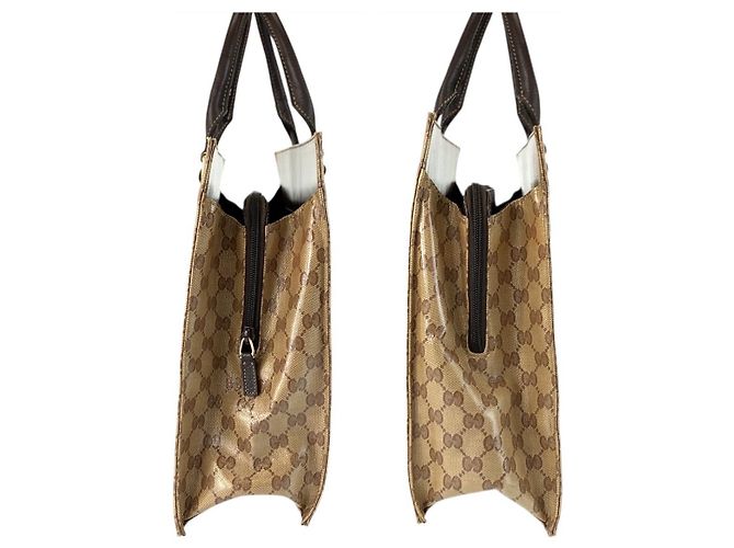 Malette en PVC cristal GG de Gucci Marron Beige - vue 8