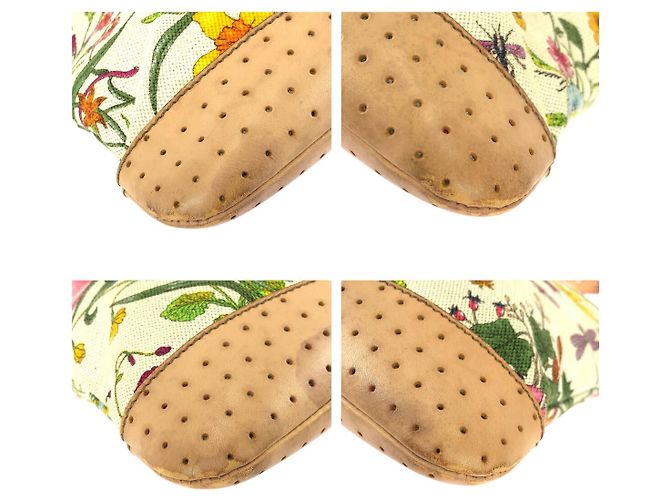 Borsa a Spalla in Tela e Pelle Gucci Flora Multicolore - vista 3