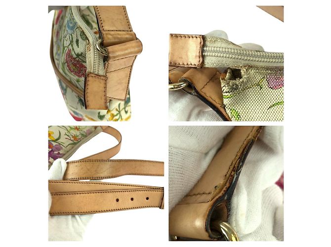 Borsa a Spalla in Tela e Pelle Gucci Flora Multicolore - vista 5