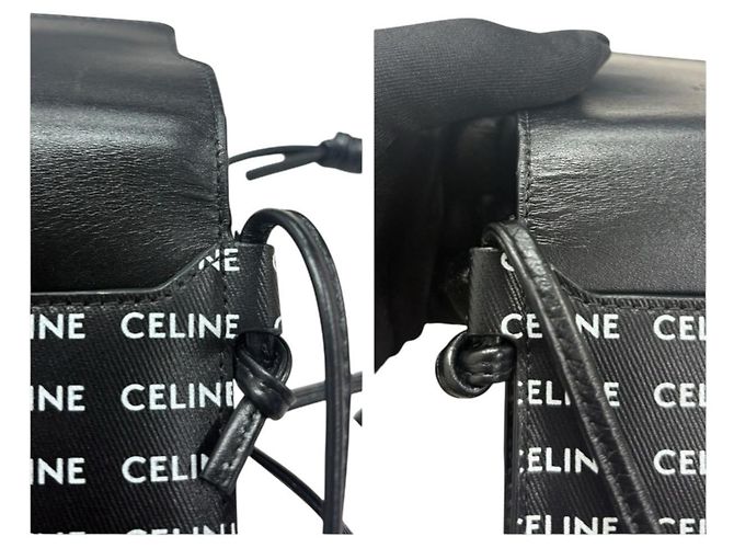 Céline Borsa a Spalla in Pelle Celine Nero - vista 5