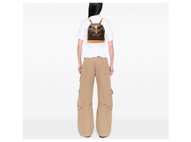 Louis Vuitton Monogram Montsouris Mm Marrone - vista 7
