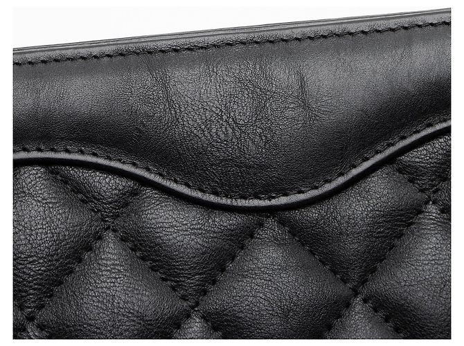Gabrielle Clutch CC in pelle di vitello invecchiata Chanel Nero - vista 9