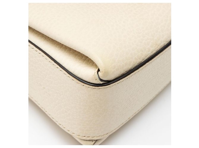 Pequena bolsa transversal de couro com G entrelaçado Gucci Marrom Bege - vista 10