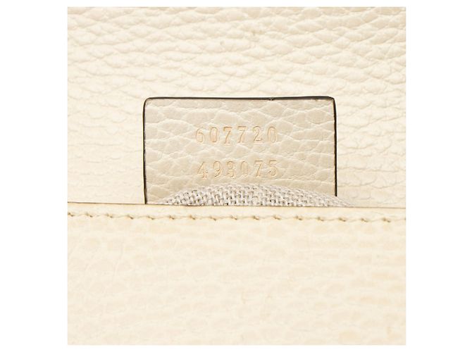 Pequena bolsa transversal de couro com G entrelaçado Gucci Marrom Bege - vista 6