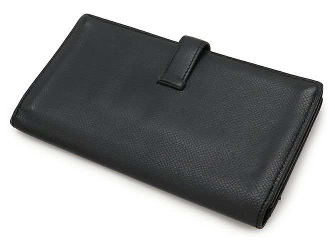 Hermès Béarn Soufflet Long Wallet Leather Wallet Black - view 2