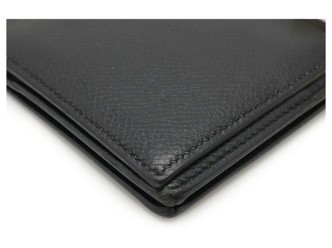 Hermès Béarn Soufflet Long Wallet Leather Wallet Black - view 3