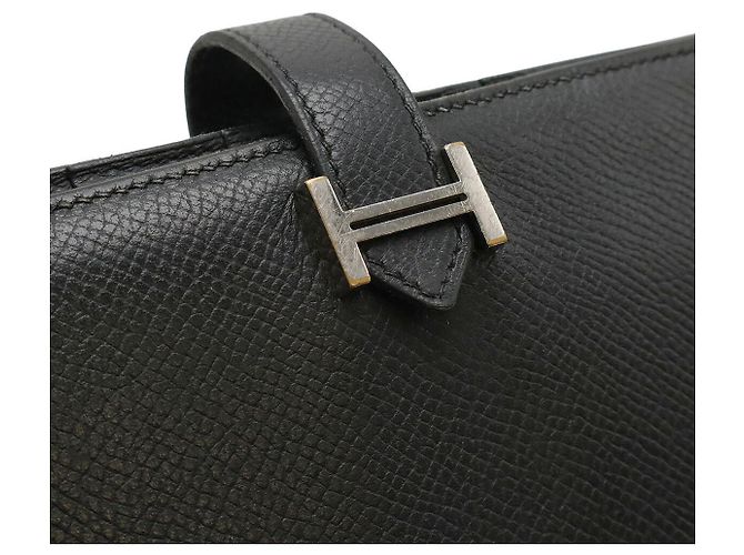 Hermès Béarn Soufflet Long Wallet Leather Wallet Black - view 4