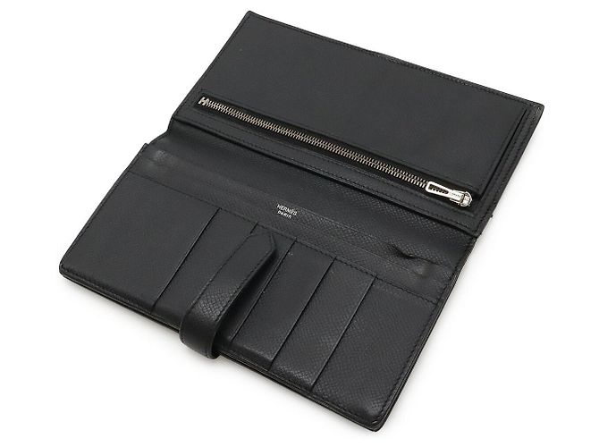Hermès Béarn Soufflet Long Wallet Leather Wallet Black - view 5