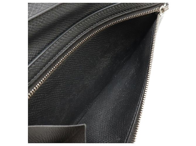 Hermès Béarn Soufflet Long Wallet Leather Wallet Black - view 9
