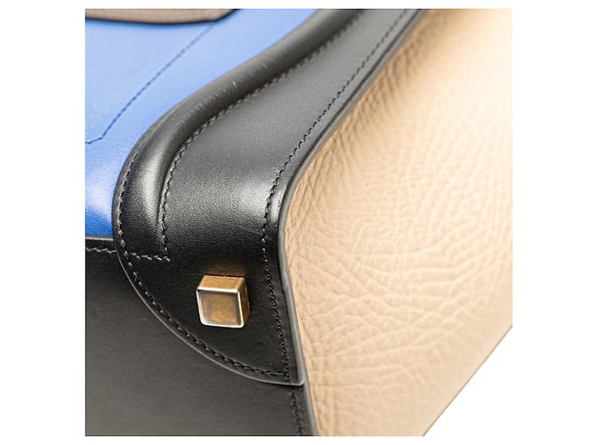 Luggage Céline Celine Micro Tote da Viaggio in Pelle Tricolore - vista 10
