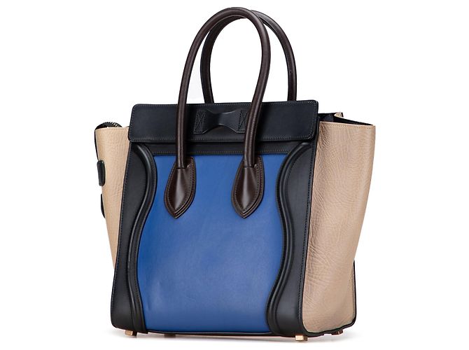 Luggage Céline Celine Micro Tote da Viaggio in Pelle Tricolore - vista 2