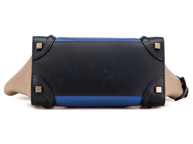 Luggage Céline Celine Micro Tote da Viaggio in Pelle Tricolore - vista 3