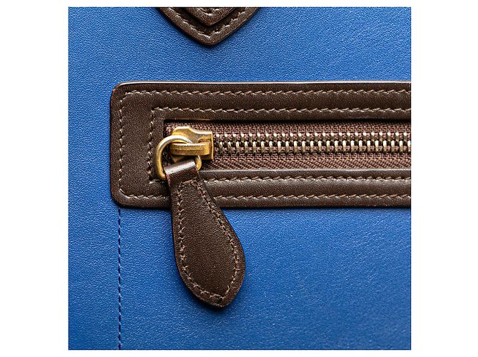 Luggage Céline Celine Micro Tote da Viaggio in Pelle Tricolore - vista 8