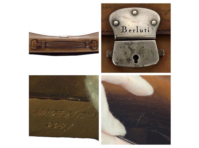 Berluti Leder Calligraphy Ecriture Aktentasche - Ansicht 6