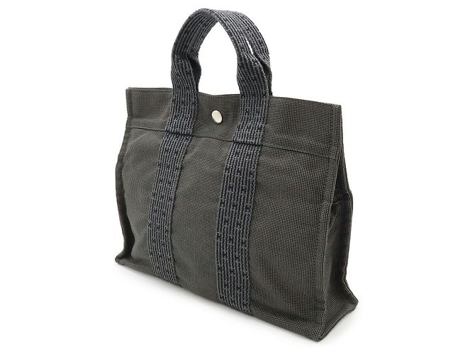 Borsa Aline PM in tela Hermès Grigio - vista 2