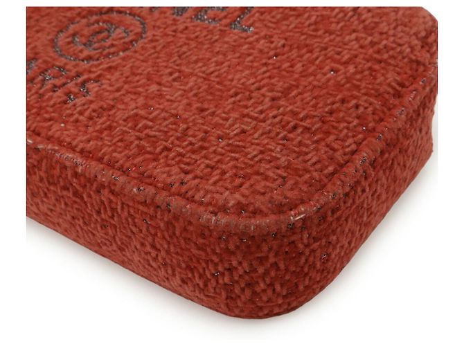 Borsa a spalla Chanel in velluto con catena Rosso - vista 3