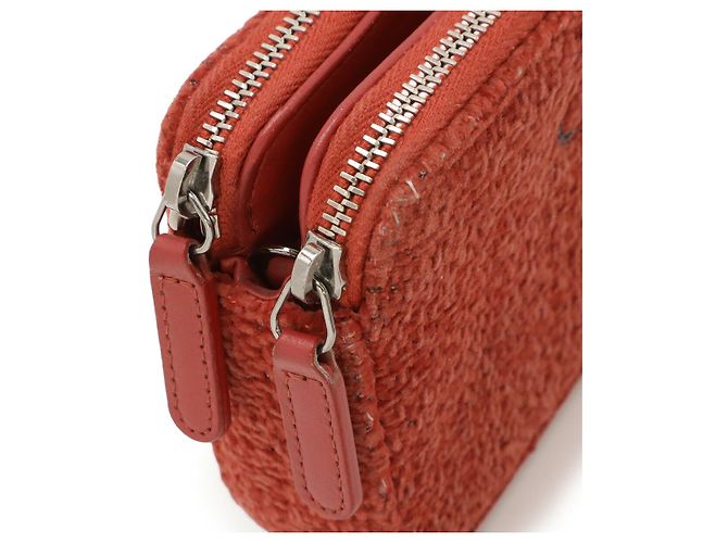 Borsa a spalla Chanel in velluto con catena Rosso - vista 4