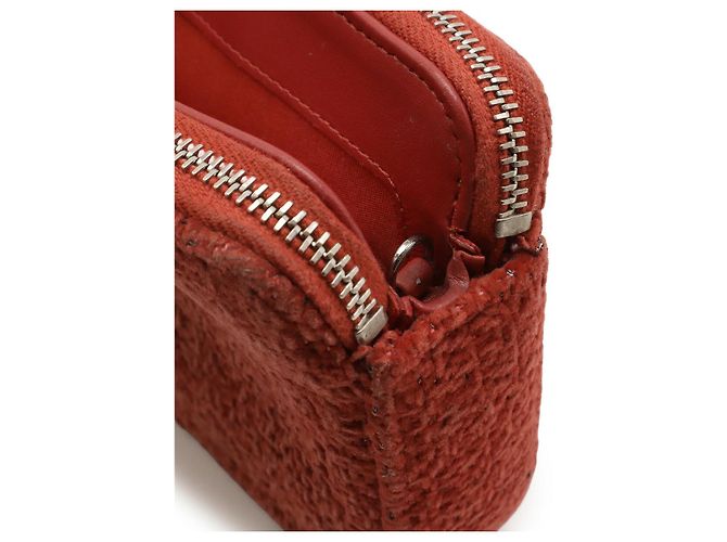 Borsa a spalla Chanel in velluto con catena Rosso - vista 5