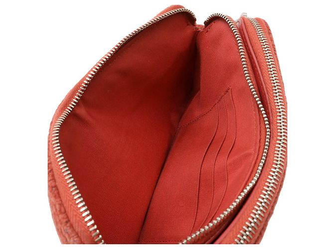 Borsa a spalla Chanel in velluto con catena Rosso - vista 9