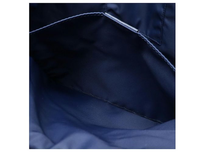 Zaino in nylon e pelle Gucci blu navy - vista 8