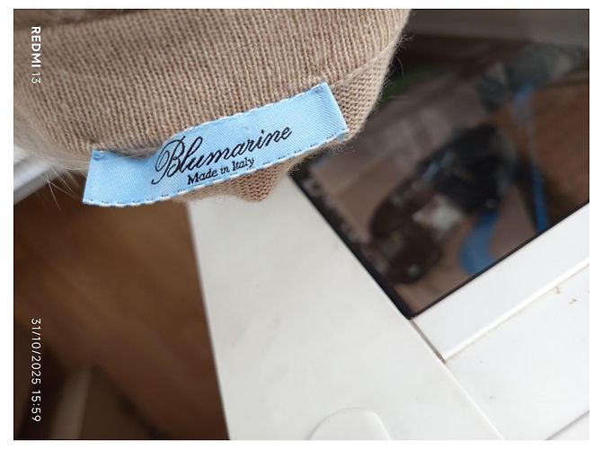 Blumarine lange Weste mit Fuchsfellkragen beige - Ansicht 14