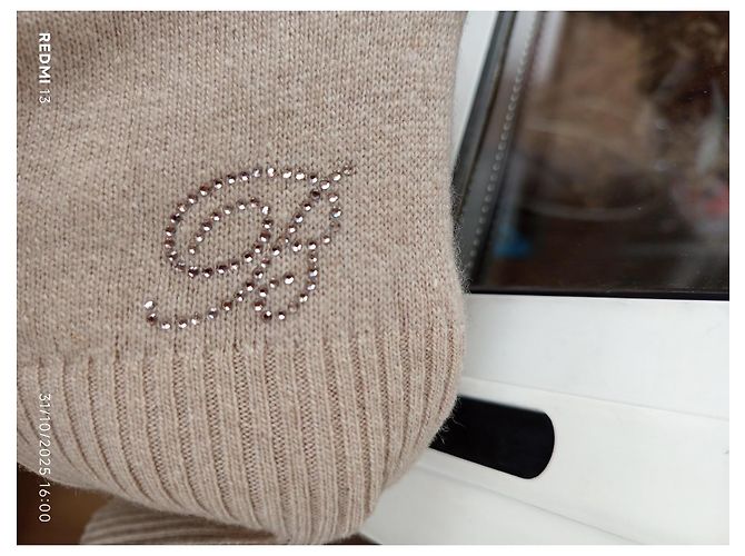 Blumarine lange Weste mit Fuchsfellkragen beige - Ansicht 5
