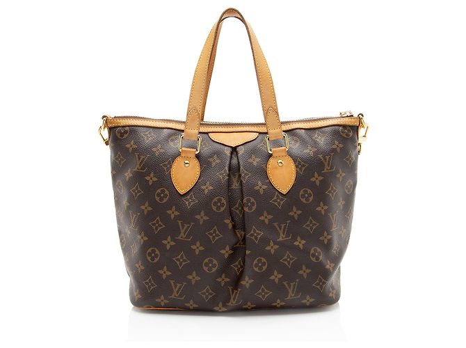 Borsa Tote Palermo PM in Tela Monogram Louis Vuitton Marrone - vista 3