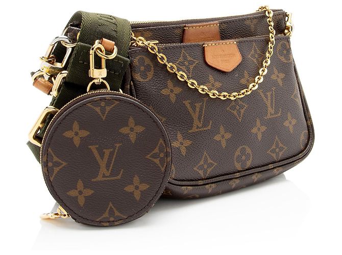 Multi Pochette Multi-Pochette Accessoires in tela Monogram Louis Vuitton Marrone - vista 2