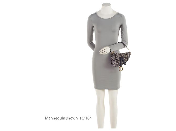 Mini Bolsa Saddle Oblique Dior Azul - vista 5