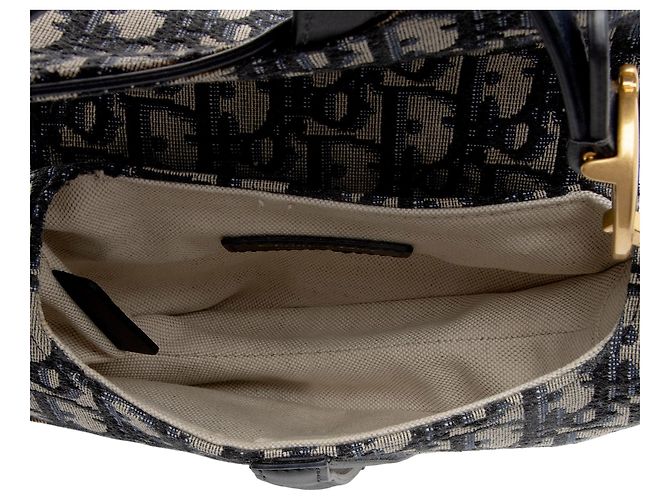 Mini Bolsa Saddle Oblique Dior Azul - vista 7