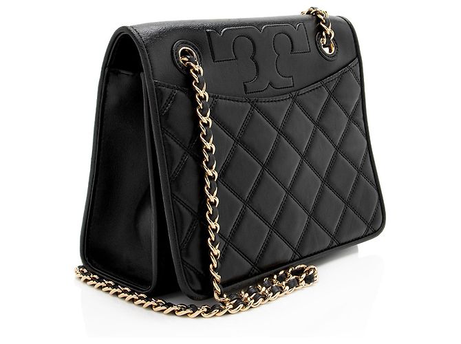 Borsa a Spalla in Pelle Savannah con Catena Tory Burch Nero - vista 2