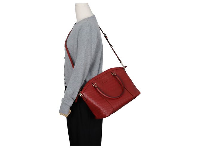 Gucci Bolso de Hombro Micro Shima Roja - vista 14