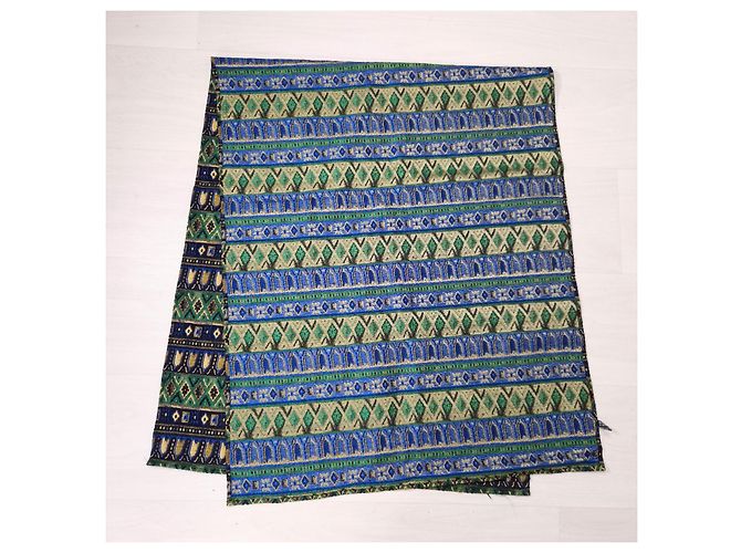 Kenzo stola in viscosa e seta 1990s Blu Verde - vista 7