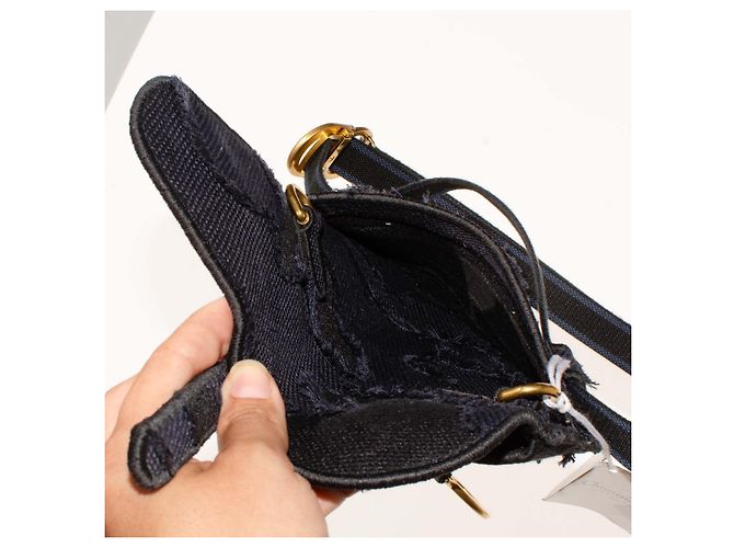 Borsa a Fianco Christian Dior Saddle Blu Marino e Nero Blu navy - vista 11