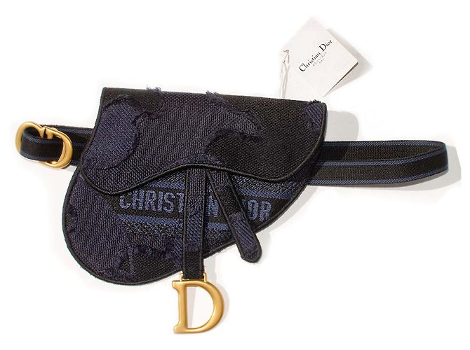 Borsa a Fianco Christian Dior Saddle Blu Marino e Nero Blu navy - vista 5