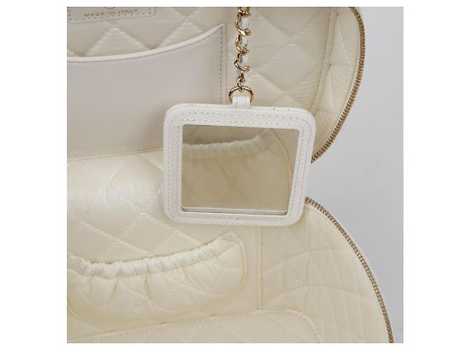 Vanity Chanel Borsa Tote con Manico Superiore in Caviale Bianco - vista 10