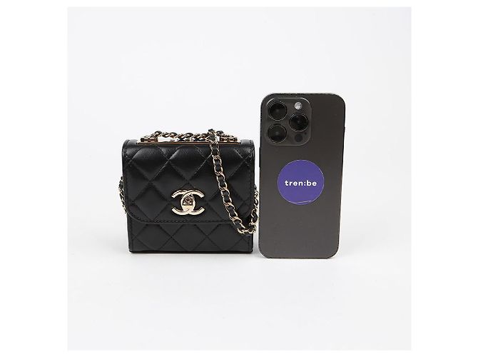Trendy CC Chanel Bolsa transversal mini CC da moda Preto - vista 11