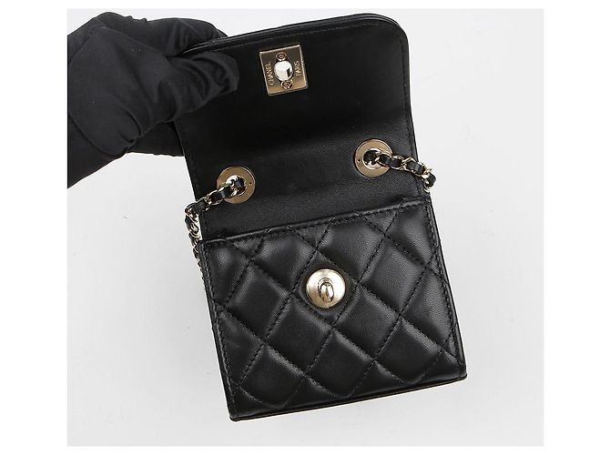 Trendy CC Chanel Bolsa transversal mini CC da moda Preto - vista 12
